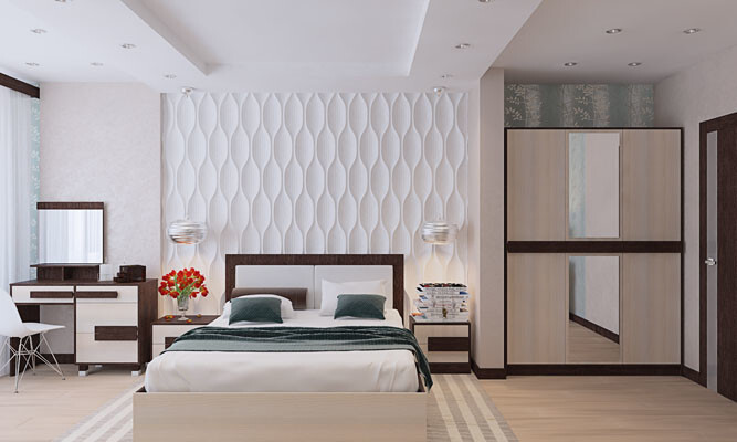 Большие зеркала в интерьере спальни – удачное дизайнерское решение
