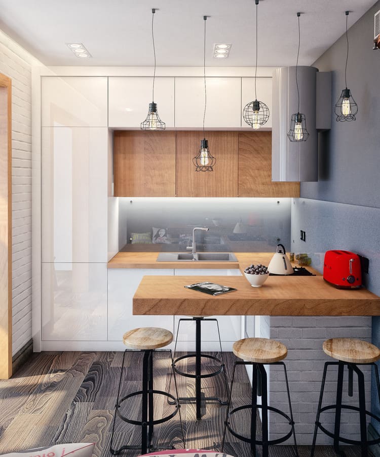 Несколько секретов стиля лофт в интерьере кухни маленькой квартиры